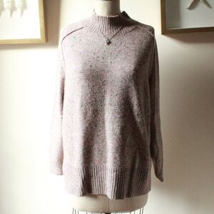 LOFT Speckled Knit Mock Neck Sweater, Size M